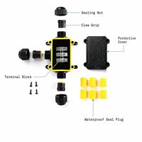 Boîtier de jonction étanche extérieur M686-3A IP68, connecteur en T à 3 voies 450V 24A avec borne PA10-3 pour éclairage marin
