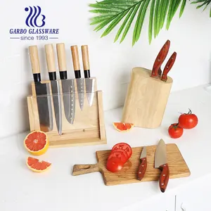 Master-Juego de cuchillos de cocina de alta calidad, 5 piezas, con bloque de almacenamiento de madera, de gama alta, 420, de acero inoxidable, rebanador, Chef, Sushi, cuchillo