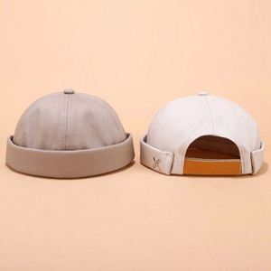 Vente en gros Nouvelle mode Meilleures ventes Haute qualité Bérets en coton, Casquettes snapback Melon et Casquettes Docker pour hommes avec logo métallique - Product Image 4