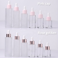 Flacon Compte-Gouttes en Verre Blanc Givré pour Huile Essentielle, Flacon en Verre Transparent avec Compte-Gouttes pour Sérum et Emballage Cosmétique