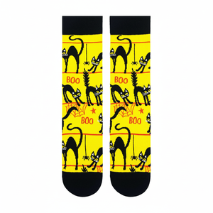 Unisex Yellow Ankle <b>Socks</b> with <b>Cat</b> Pattern Breathable Design for Daily Use - Product Image 2