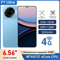 هاتف ذكي F7 Ultra غير مقفل يدعم شبكة الجيل الرابع، معالج رباعي النواة، كاميرا 2 ميجابكسل و13 ميجابكسل، شاشة 6.56 بوصة، بطارية 3250 مللي أمبير، ذاكرة وصول عشوائي 3 جيجابايت، تخزين 16 جيجابايت