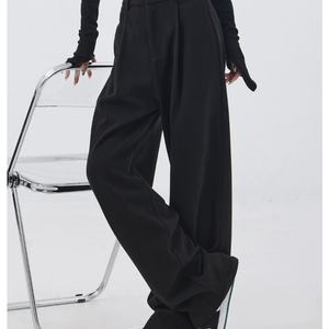 Pantalons décontractés épais pour femmes, nouvelle collection automne-hiver 2025, design mince et rétro, pantalon à jambes larges |   Cheveux lisses d'usine - Product Image 5