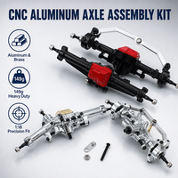 Nouveaux essieux complets avant et arrière en aluminium améliorés pour Crawler RC 1/18, supports d'essieux en laiton, adaptés aux accessoires de rechange pour voitures RC