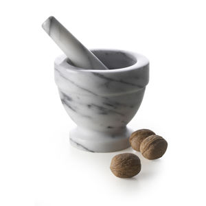 Mortero Excelsa de 12 cm en Mármol Gris para Pesto, Hierbas y Especias - Product Image 2