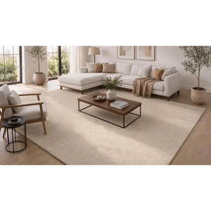 Tapis d'intérieur Petra Sandy White en polypropylène, poils de 10-12 mm, adapté aux animaux domestiques, tapis résistant à l'usure pour chambre et salon, facile à nettoyer - Product Image 2