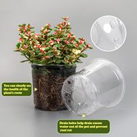 Pots de semis transparents en plastique PP flexible, durables, légers et écologiques pour plantes, de 3,5/5/6/7 pouces