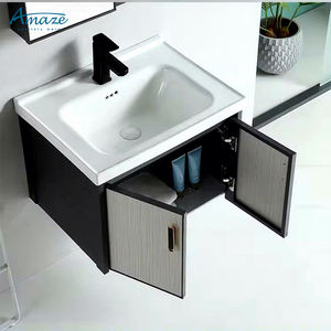Moderno Mueble <span class=keywords><strong>de</strong></span> Baño con Lavabo y <span class=keywords><strong>Espejo</strong></span>, Tocador <span class=keywords><strong>de</strong></span> Aluminio, Suministros para Gabinete <span class=keywords><strong>de</strong></span> Lavamanos para <span class=keywords><strong>Ducha</strong></span> - Product Image 1