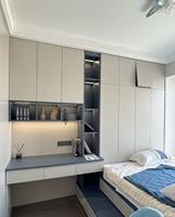 Ensemble de meubles de chambre d'enfant en bois, style minimaliste moderne, avec bureau, armoire, lit, solution personnalisable tout-en-un pour appartement et villa