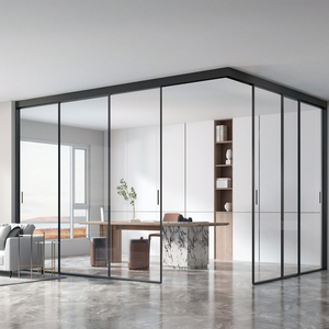 <span class=keywords><strong>Porta</strong></span> Scorrevole in Alluminio a Tre <span class=keywords><strong>Ante</strong></span> con Telaio Sottile Moderno e Minimalista per Ville, Hotel, Uffici e Partizioni - Product Image 5
