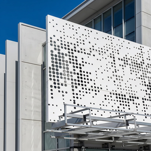 Panneau mural perforé en aluminium, revêtement décoratif extérieur, façade, design industriel, revêtement en poudre, anti-corrosion, utilisation extérieure - Product Image 2