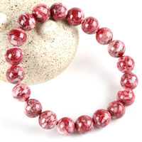 Bracelets en pierre de sang de poulet rouge naturelle de haute qualité, perles de cinabre, vente en gros