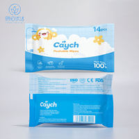 Lingettes humides biodégradables Caych à l'hamamélis, imprimées sur mesure, lingettes humides jetables pour les voyages