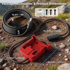 Adaptateur de batterie Daiertek Starlink Mini, câble DC de 16,4 pieds, alimentation portable 100W, chargeur universel - Product Image 4
