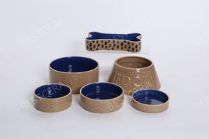 Bescera grosir mangkuk makanan anjing berbentuk tulang mewah mangkuk dekoratif untuk mug mangkuk makan hewan peliharaan keramik kustom - Product Image 4