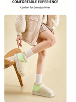 Chaussons d'hiver imperméables à semelle souple, doublure épaisse en peluche, bout fermé, antidérapants, pour intérieur, unisexes