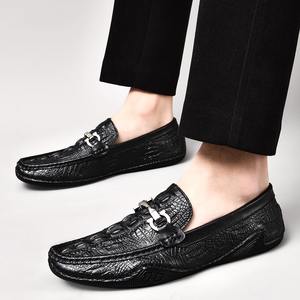 Nouvelles Chaussures Décontractées pour Hommes en Cuir Véritable, Mocassins de Luxe Respirants à Enfiler Noirs pour la Conduite, Grandes Tailles - Product Image 4