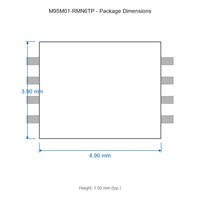 M95M01-RMN6TP 1.8V hingga 5.5V 1 Mbit 128K x 8 Perangkat IoT IC Daya Rendah