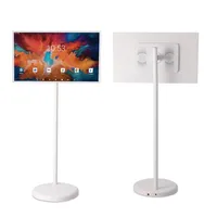 Téléviseur intelligent portable d'intérieur 27 pouces, écran LED LCD Android, batterie intégrée, caméra, écran tactile, roues, blanc, Full HD