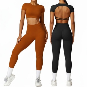 Set Fitness personalizzati di alta qualità per donne su misura top reggiseni Leggings Yoga set personalizzabili attrezzatura Yoga - Product Image 1