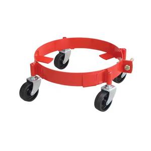 Chariot à tambour en acier réglable de 13 'à 14-1/4' de diamètre, capacité de 120lb avec plate-forme à quatre roues revêtue de poudre rouge OEM personnalisable - Product Image 5