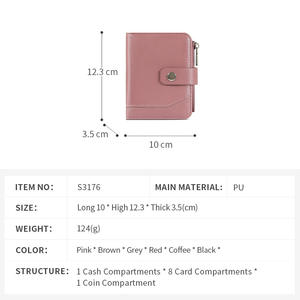 <span class=keywords><strong>Cartera</strong></span> de PU multifuncional Retro Vintage para <span class=keywords><strong>mujer</strong></span>, corta, de moda, 80% de descuento, con 80% de descuento, ranura para varias tarjetas M5, carpeta de monedas, almacenamiento para cuaderno - Product Image 3