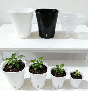 Vente en gros de pots de plantes en plastique transparents carrés de 7,5 cm de haute qualité, pots auto-arrosants blancs pour <span class=keywords><strong>jardin</strong></span> d'intérieur - Product Image 5
