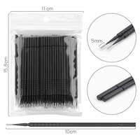 100 brosses jetables en mousse plastique de haute qualité pour extensions de cils, applicateurs de mascara sans peluches pour cils
