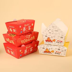 Scatola per Pollo Fritto Personalizzata OEM, Biodegradabile, Vintage, in Cartone Avorio per Alimenti con Coperchio Trasparente - Product Image 2