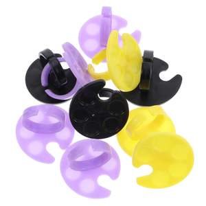 Placa de maquillaje de paleta de Arte de uñas de colores mezclados con hoja curva para esmalte de uñas bandeja de anillo de plástico para dedo usable - Product Image 4