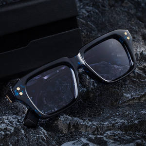 Lunettes de soleil polarisées carrées pour hommes Tod's, monture en plastique noir et métal, verres TAC UV400, type 3, protection solaire, emballage en boîte - Product Image 5