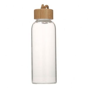 Custom Logo 500Ml High Borosilicate <b>Glass</b> <b>Water</b> <b>Bottle</b> With Bamboo Lid Quality Drinkware for Your Daily Needs - Product Image 1