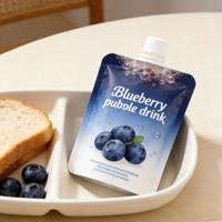 Pochette souple personnalisée avec bec verseur et bouchon à vis, 250 ml, pour emballage de jus et de lait, impression de logo, qualité alimentaire