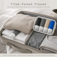 Pochette personnalisée OEM, étiquette privée, sac de rangement de voyage imprimé sur mesure, ensemble de bouteilles de voyage en silicone pour cadeaux promotionnels