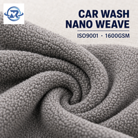 Serviette de lavage de voiture en microfibre ISO9001 double face 1600GSM à boucles torsadées, tissage nano 80/20, séchage rapide