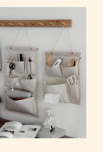 Minimalist Fabric Wall <b>Storage</b> Bag With Multiple Pockets For Home Organization - Product Image 4
