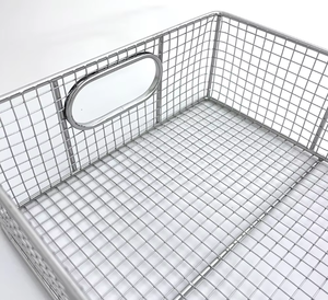 Cestello in Rete di Acciaio Inossidabile Resistente alla Corrosione per Alte Temperature con Manici Fissi, Contenitore Industriale per Circuiti Stampati - Product Image 6