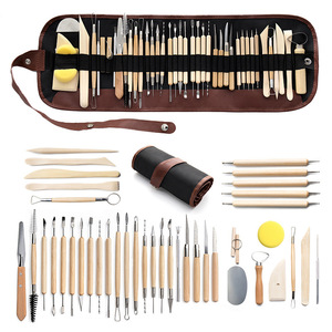 Tùy Chỉnh Xách Tay Gốm Đất Sét Công Cụ Điêu Khắc <span class=keywords><strong>DIY</strong></span> Claying Handmade Kit Với Túi - Product Image 6