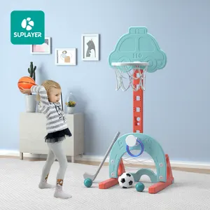 basketbol potası çocuk arabalar Suppliers-Çıkarılabilir çocuk plastik mini ayarlanabilir yürümeye başlayan kapalı özel çocuklar mini rafı taşınabilir bebek halka oyuncak standları basketbol potası