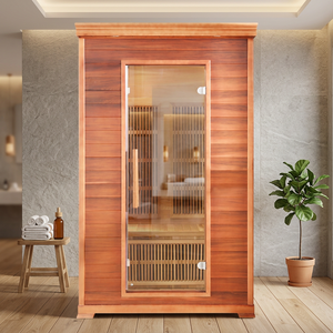 Sauna Infrarroja de Cedro Rojo de Alto Rendimiento para 2 Personas, Calentador Infrarrojo de Madera en Venta - Product Image 1