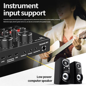 Micrófono de Karaoke con interfaz de Audio para estudio profesional, <span class=keywords><strong>tarjeta</strong></span> de sonido para grabación de ordenador con cable externo <span class=keywords><strong>en</strong></span> <span class=keywords><strong>vivo</strong></span>, nuevo - Product Image 3