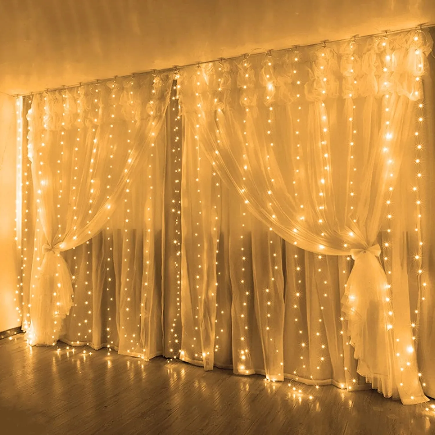 Factory direct wholesale 3x3/3x2/3x1m 8 function Christmas led USB garland decoration curtain lights fairy festoon light