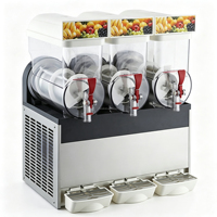Máquina de Granizados de Acero Inoxidable de 3 Tanques, 45L de Capacidad Total, Alta Productividad, para Smoothies, Jugos, Bebidas, Hielo