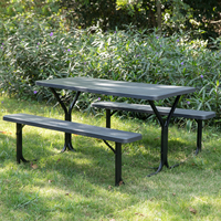 Table de pique-nique pliante moderne en plastique avec bancs, ensemble de repas portable et pliable pour l'extérieur, idéal pour les villas et les hôtels