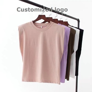 T-shirt court en coton 200 g/m² pour femme, uni, sans manches, personnalisable, qualité supérieure, vente en gros - Product Image 2
