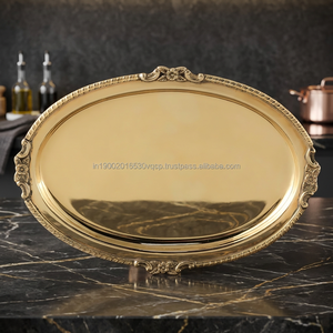 Plato Ovalado de Latón Ecológico Hecho a Mano de 9 Pulgadas con Detalles Grabados Tribales, Diseño Clásico y Tradicional, Tapa para Olla para Uso Doméstico y Comercial - Product Image 3