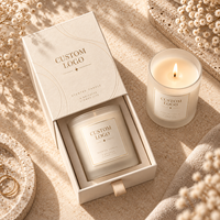Boîte cadeau rigide magnétique personnalisée avec logo, emballage en papier recyclable pour bougie parfumée en pot pour mariage et anniversaire