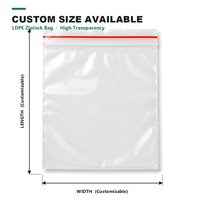 Sachet refermable personnalisé en LDPE transparent pour emballage de graines, pochette OEM, taille et logo personnalisés, échantillon gratuit