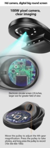 Cámara portátil de alta definición con proyección en tiempo real para mantenimiento y autenticación-Disco digital Lupa 100X - Product Image 4