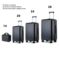 Valises de voyage personnalisées en ABS+PC pour ensemble de 4 pièces, valise élégante à roulettes pivotantes à 360°, valise cabine, fabricant